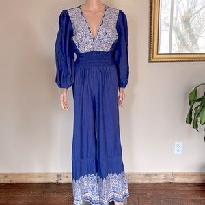 VENUS | Blue Linen Blend Jumpsuit ~ Size 10